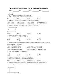 天津市部分区2023-2024学年八年级下学期期中练习数学试卷(含答案)