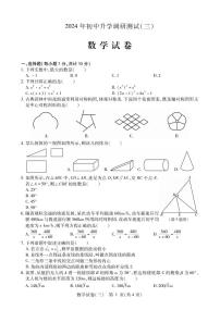 2024年哈尔滨市松北区中考三模数学试卷及答案