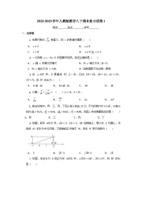 2022-2023学年人教版数学八年级下册期末复习试卷