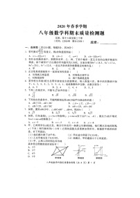 广西防城区2020年春八年级数学科期末质量模拟检测题（扫描版含参考答案）