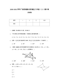 2020-2021学年广西防城港市防城区八年级（上）期中数学试卷