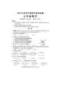 广西防城港市2020-2021学年七年级下学期数学期末试题（扫描版含答案）