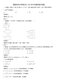 [数学]福建省泉州市惠安县2024年中考模拟试题（解析版）