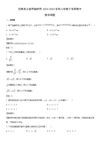 [数学]吉林省长春市榆树市2023-2024学年八年级下学期期中试题（解析版）