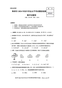 [数学]2024年湖南省株洲市初中数学业水平考试模拟检测数学试题卷（有答案）