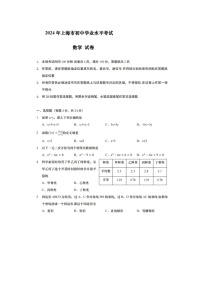 2024年上海市中考数学试题（含答案）