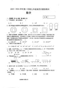 河南师范大学附属中学2023-2024学年九年级下学期第四次模拟考试数学试卷（含答案）