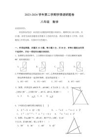 河南省郑州经济技术开发区外国语学校2023-2024学年八年级下学期数学期末试题