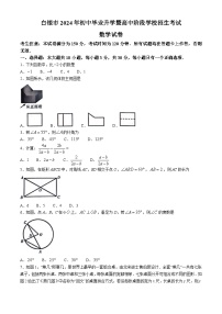 2024年甘肃省白银市中考数学试题(无答案)