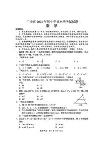 [数学]2024年四川省广安市中考数学试题（含答案）