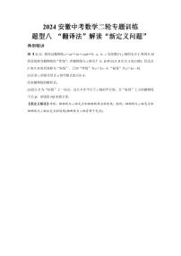 2024安徽中考数学二轮专题训练 题型八 “翻译法”解读“新定义问题” (含答案)