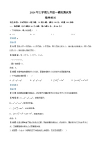 2024年湖南省长沙市雅礼教育集团中考一模数学试题解析版