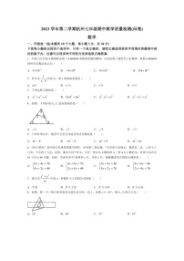 [数学]浙江省杭州市滨江区杭州2023～2024数学年七年级下学期期中数学试题(无答案)