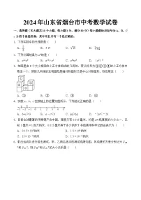 2024年山东省烟台市中考数学试卷 含答案