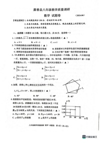 [数学]2024浙江省嘉兴市嘉善县八年级数学下册期末试卷（无答案）