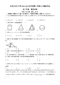 2024年北京市文汇中学中考模拟数学试题(无答案)