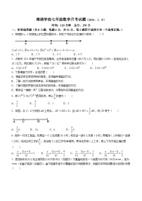 山东省潍坊诸城市南湖学校2023-2024学年七年级上学期期末考试数学试题(无答案)