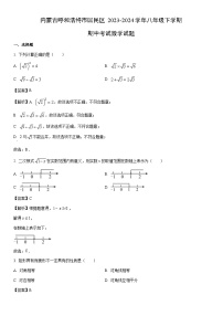 [数学]内蒙古呼和浩特市回民区2023-2024学年八年级下学期期中考试试题（解析版）
