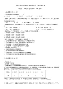 上海市彭浦第三中学2023-2024学年九年级下学期期中考试数学试卷