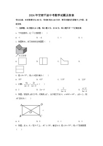 2024年甘肃平凉中考真题数学试题及答案