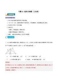 2024年中考数学压轴题型（安徽专用）专题02 选择压轴题（几何类）（含解析）