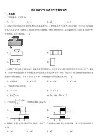 四川省遂宁市2024年中考数学试卷( 附参考答案）