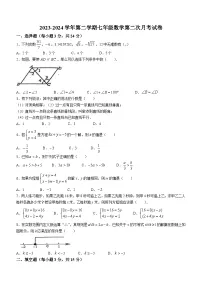 山西省大同市平城区两校联考2023-2024学年七年级下学期月考数学试题(无答案)