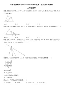 山东省枣庄市滕州市鲍沟镇鲍沟中学2023-2024学年下学期期末押题卷八年级数学