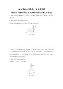 2024甘肃中考数学二轮专题训练 题型六 与特殊四边形有关的证明与计算(非动态)  (含答案)