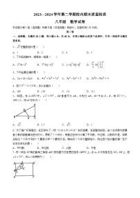 福建省福州第十二中学2023-2024学年八年级下学期期末数学试题(无答案)