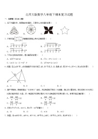 2023--2024学年北师大版八年级数学下册期末复习试题