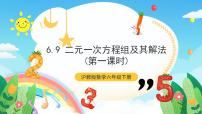 沪教版 (五四制)六年级下册6.9 二元一次方程组及其解法精品课件ppt