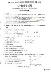 湖北省襄阳市枣阳市2023-2024学年八年级下学期6月期末考试数学试题