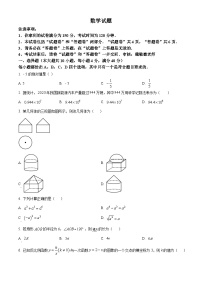 安徽省2024年中考真题— 数学试题（原卷版）