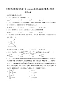江苏省苏州市昆山市秀峰中学2023-2024学年七年级下学期第二次月考数学试卷
