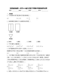 安徽省宿城第一中学2024届九年级下学期中考模拟数学试卷(含答案)