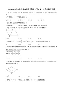 +江苏省南通市2023-2024学年八年级下学期第一次月考数学试卷+