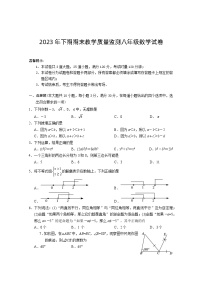 湖南省岳阳市城区2023-2024学年八年级上学期期末考试数学试题及参考答案