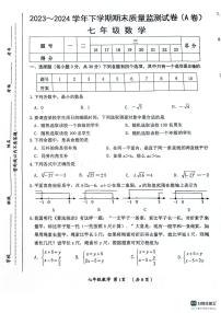 河南省漯河市郾城区2023-2024学年七年级下学期6月期末数学试题