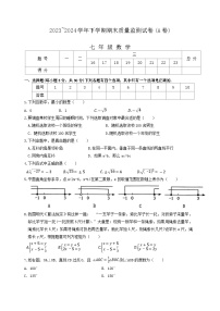 河南省漯河市郾城区2023-2024学年七年级下学期期末考试数学试题