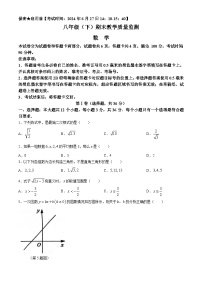 四川省绵阳市2023-2024学年八年级下学期期末数学试题(无答案)