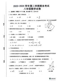 安徽省淮南市潘集区2023--2024学年八年级下学期期末考试数学试卷