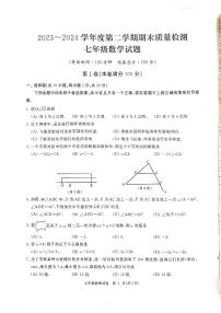 湖北武汉江汉区2024年七年级下学期期末考试数学试题+答案