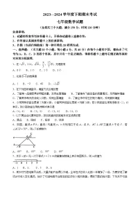重庆市渝中区2023-2024学年七年级下学期期末数学试题