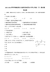 2023-2024学年河南省周口市鹿邑县老君台中学七年级（下）期末数学试卷（含答案）