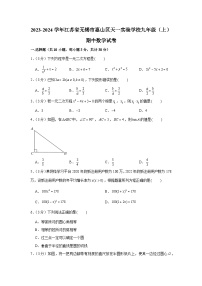 2023-2024学年江苏省无锡市惠山区天一实验学校九年级（上）期中数学试卷