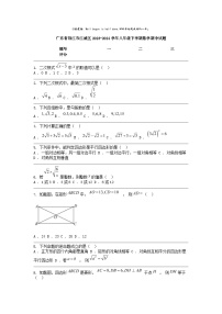 [数学]广东省阳江市江城区2023-2024学年八年级下学期期中试题