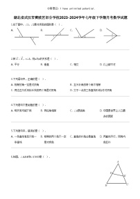 [数学]湖北省武汉市黄陂区部分数学校2023-2024学年七年级下学期月考数学试题
