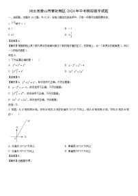 [数学]河北省唐山市曹妃甸区2024年中考模拟试题(解析版)