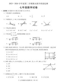 安徽省宣城市2023-2024学年七年级下学期期末考试数学试卷